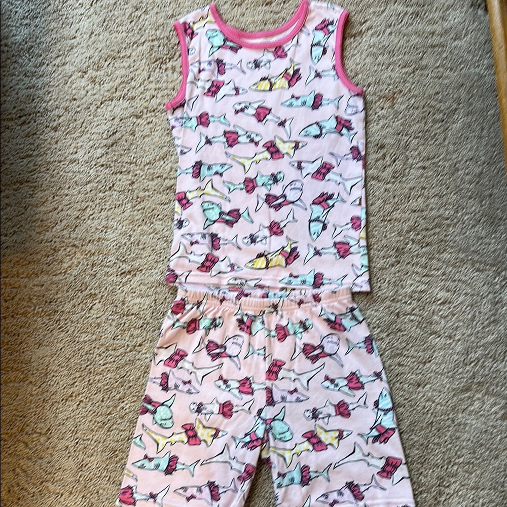 Gymboree pink Shark Print Pajama Set